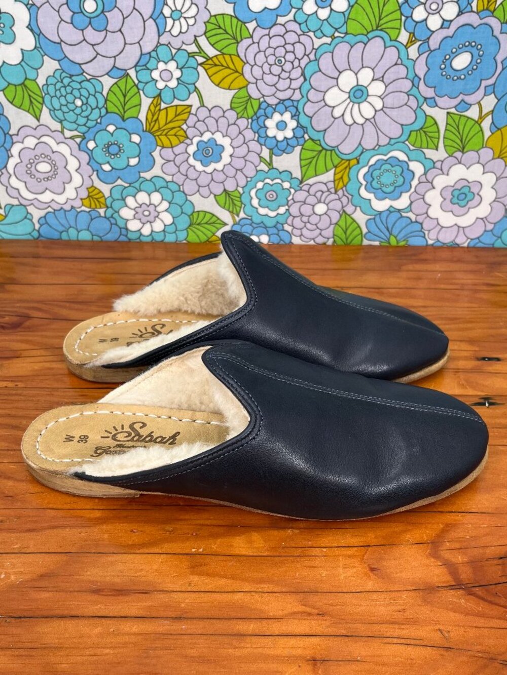 Sabah Marino Blue Babas Womens Slippers Size: EU 39 (US Size 6.5-7) - Picture 3 of 15